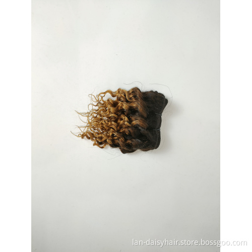 Wholesale Ombre 2 colors Brazilian  jerry curly  Human Hair Weave Bundles Virgin Cuticle Aligned Hair Extensions